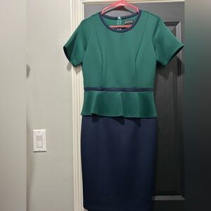 Enfocus Studio Green and Navy Dress
